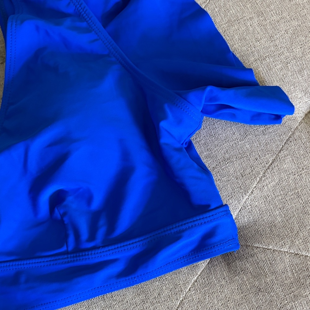 Royal Blue Ruffle Sleeve V-Neck Bikini Top - Picture 7 of 9